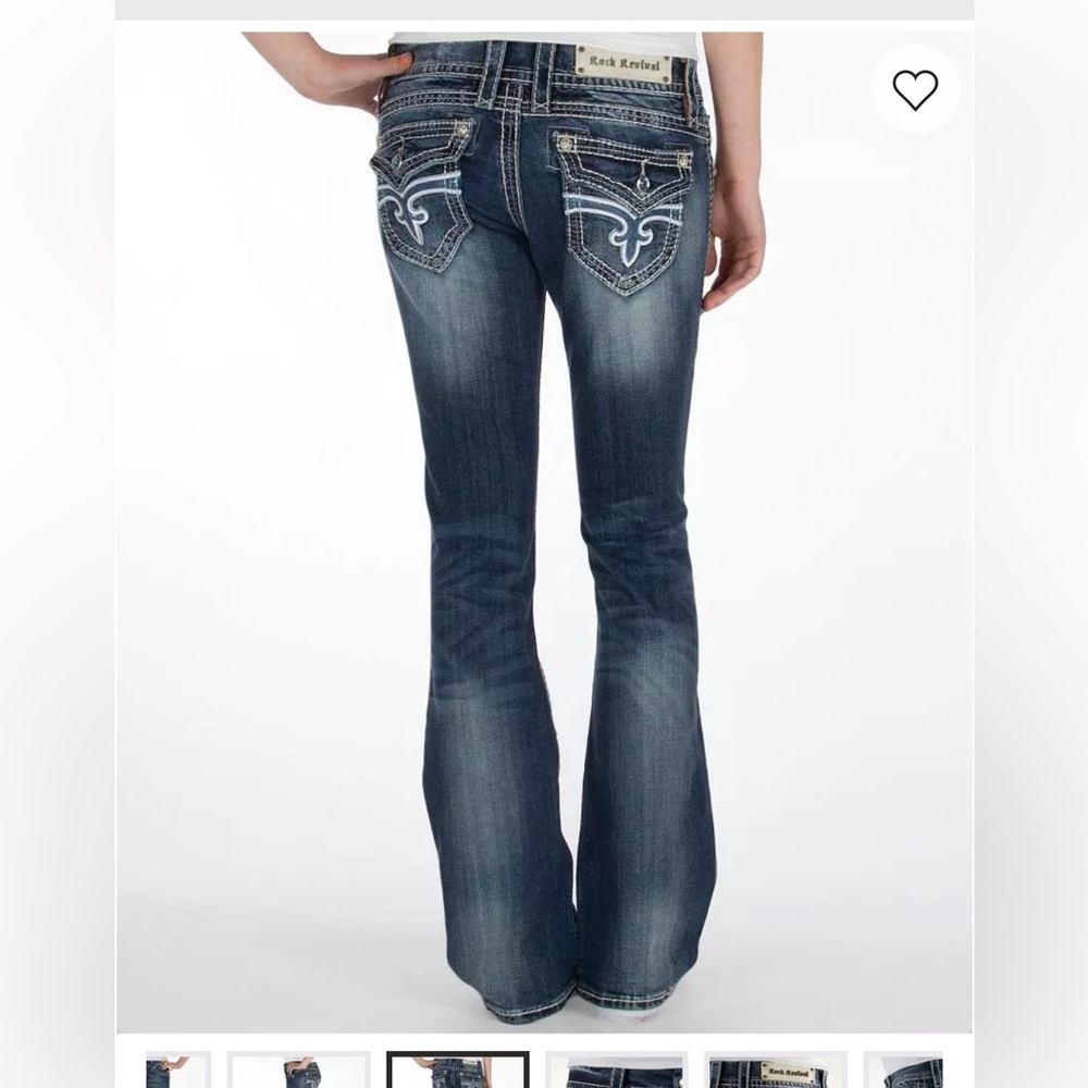 Rock Revival Dark jen boot Blue Flare Jeans